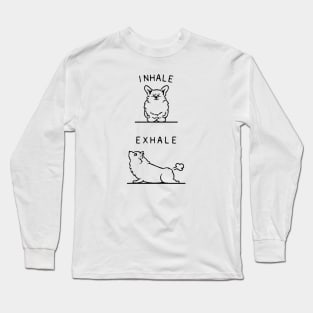 Inhale Exhale Corgi Long Sleeve T-Shirt